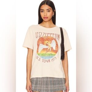 daydreamer Led Zeppelin Tour 1975 Boyfriend Tee in Sand sz large